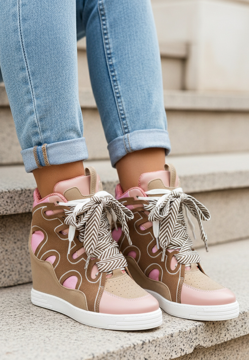 Sneakers con zeppa Jessy rosa