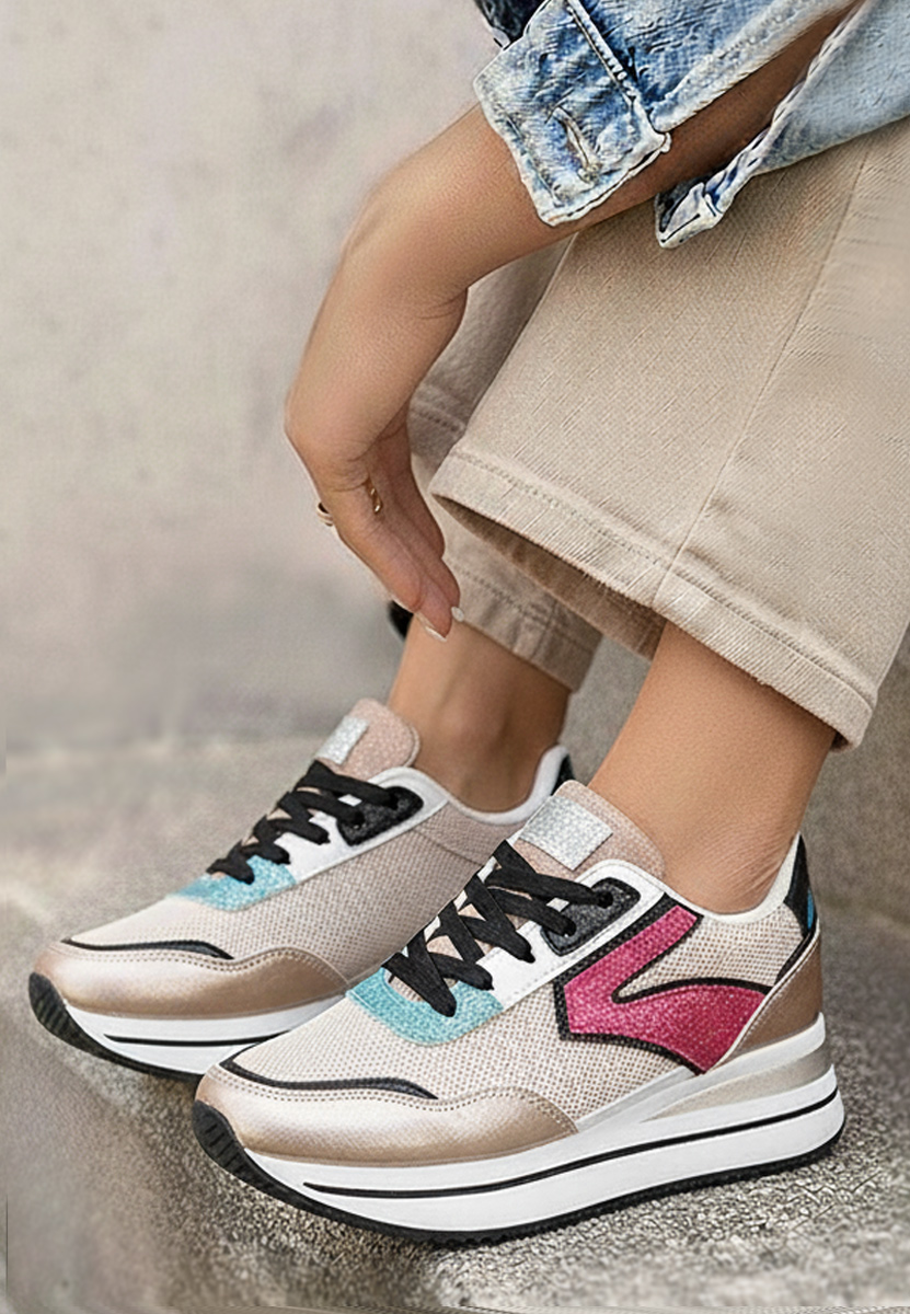 Sneakers con plateau Tarika champagne