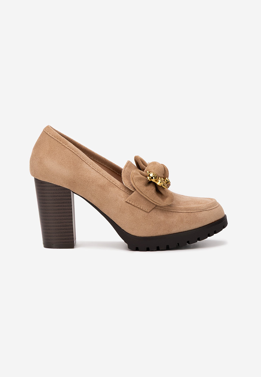 Décolleté tacco largo Issia beige