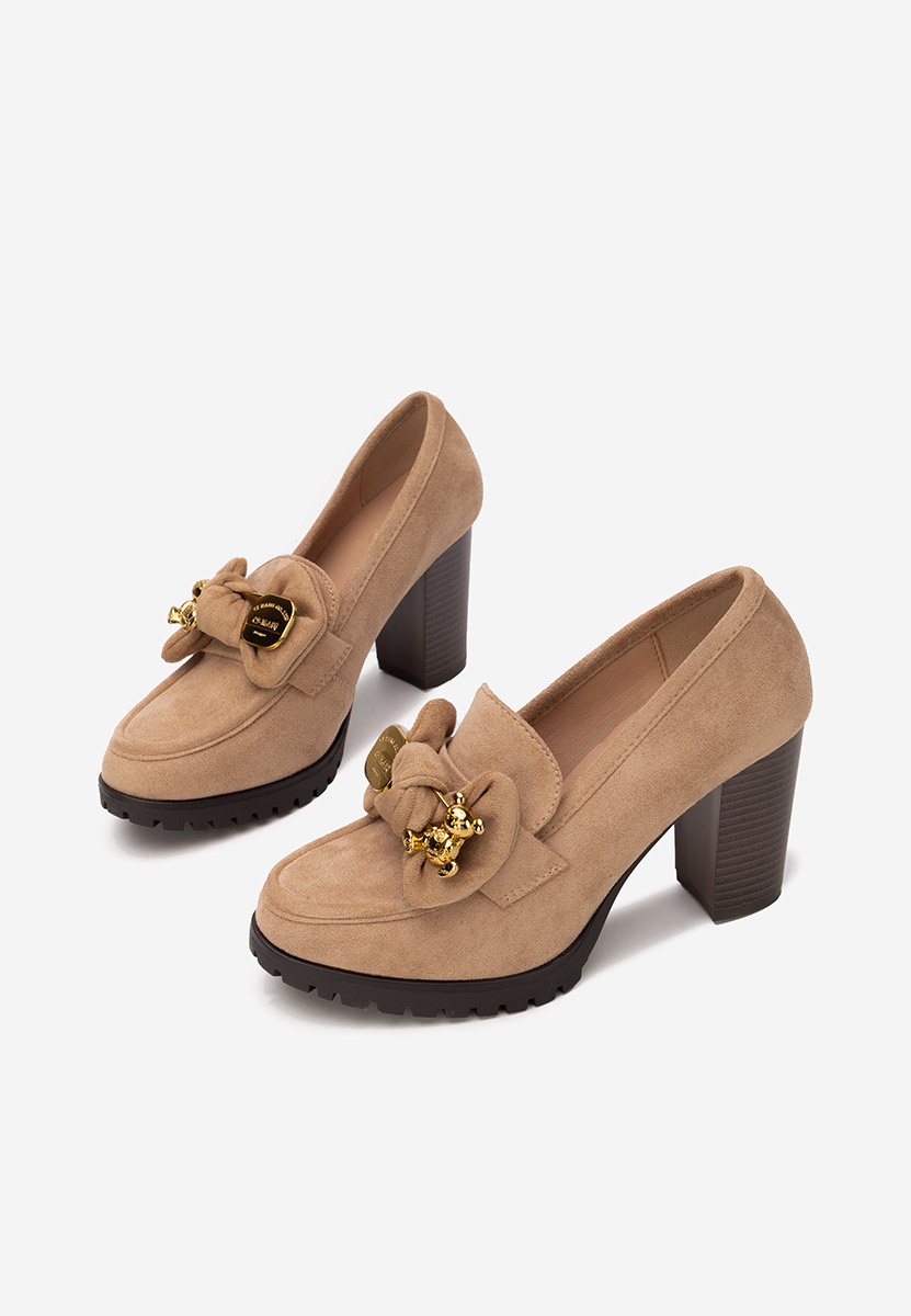 Décolleté tacco largo Issia beige
