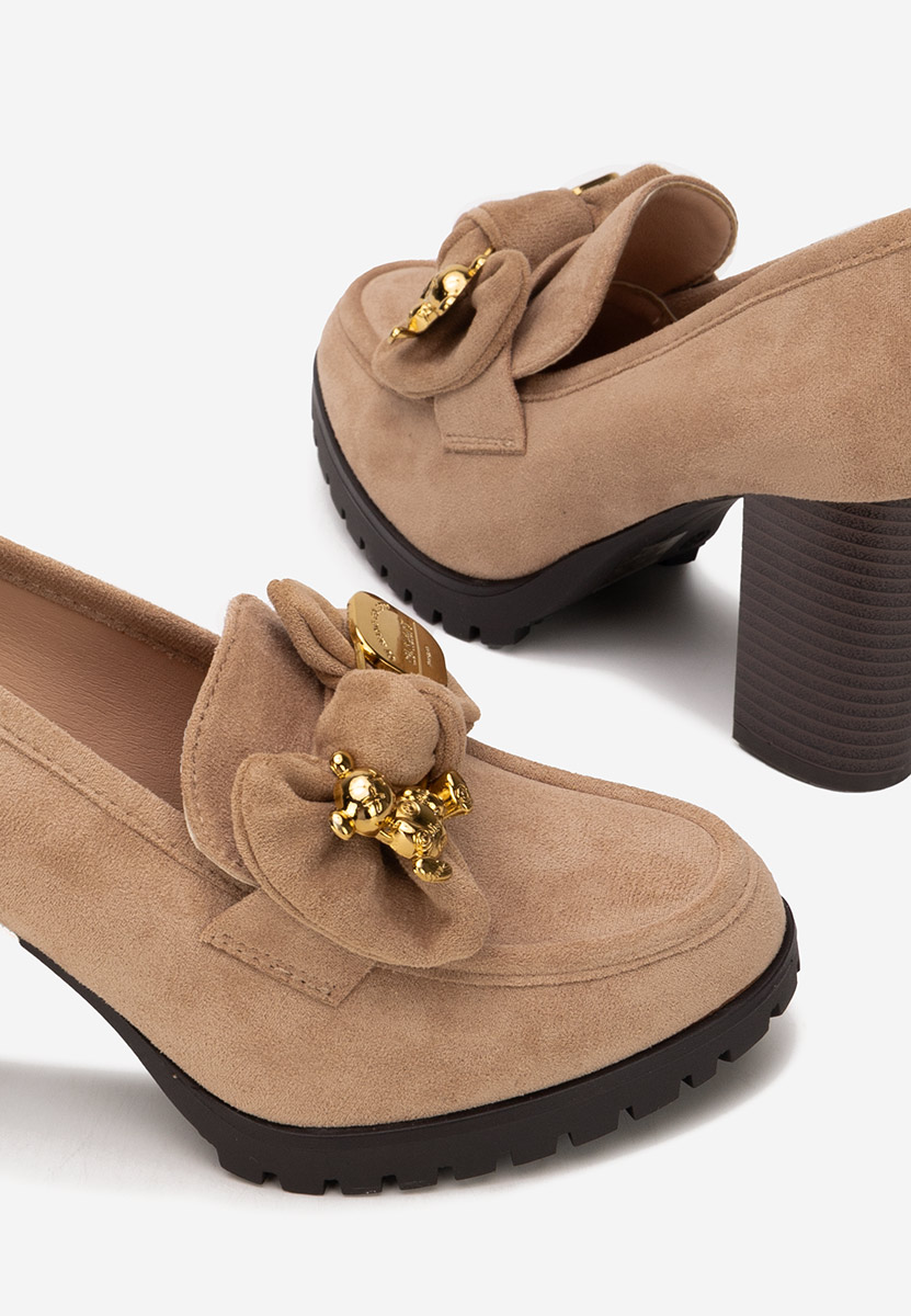 Décolleté tacco largo Issia beige