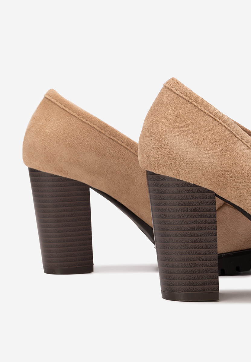 Décolleté tacco largo Issia beige