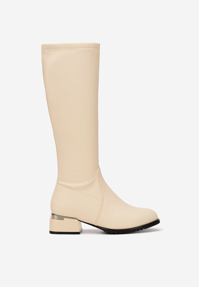 Stivali con tacco basso Delmara beige