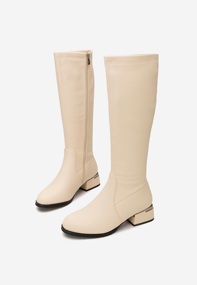 Stivali con tacco basso Delmara beige