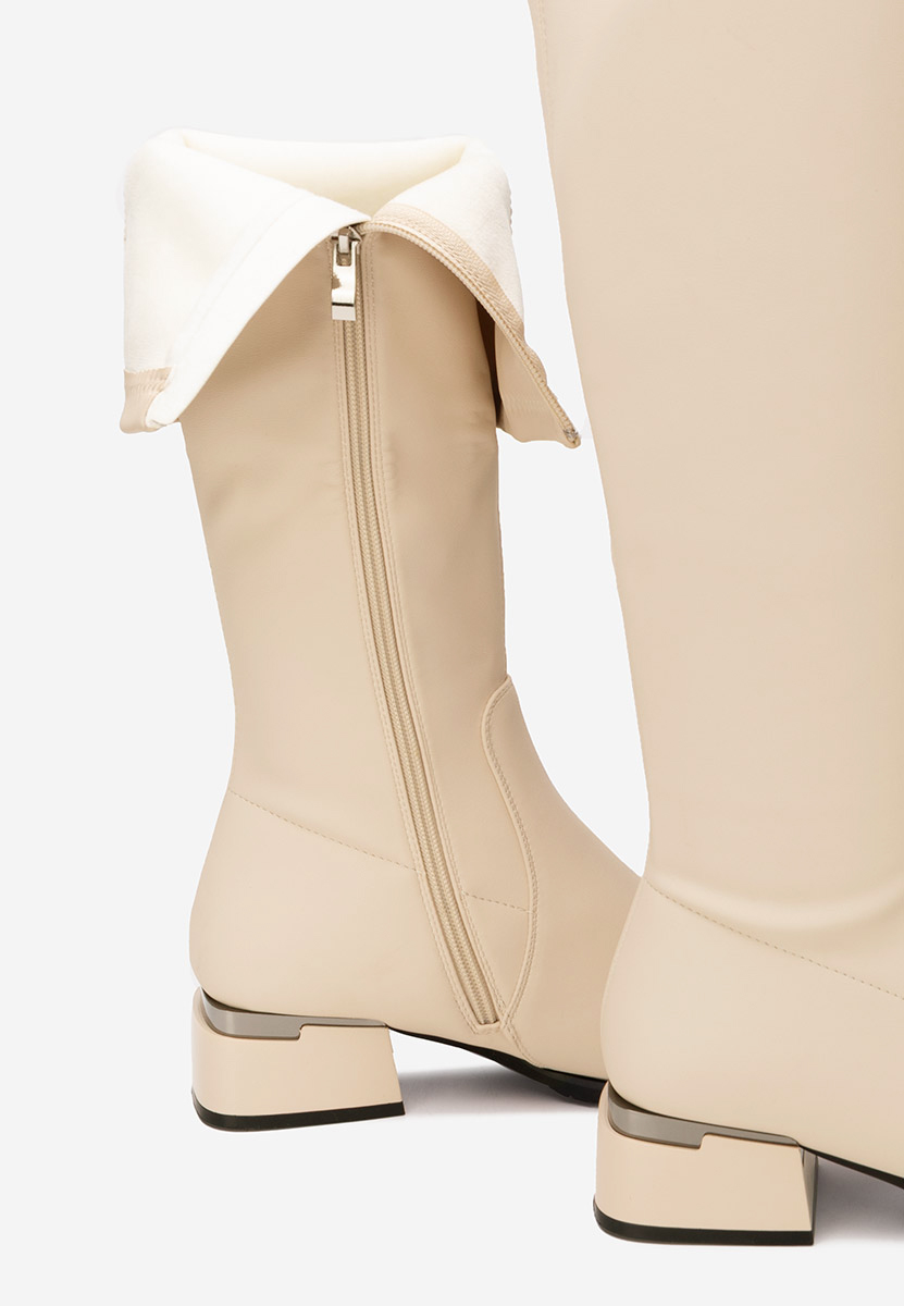 Stivali con tacco basso Delmara beige