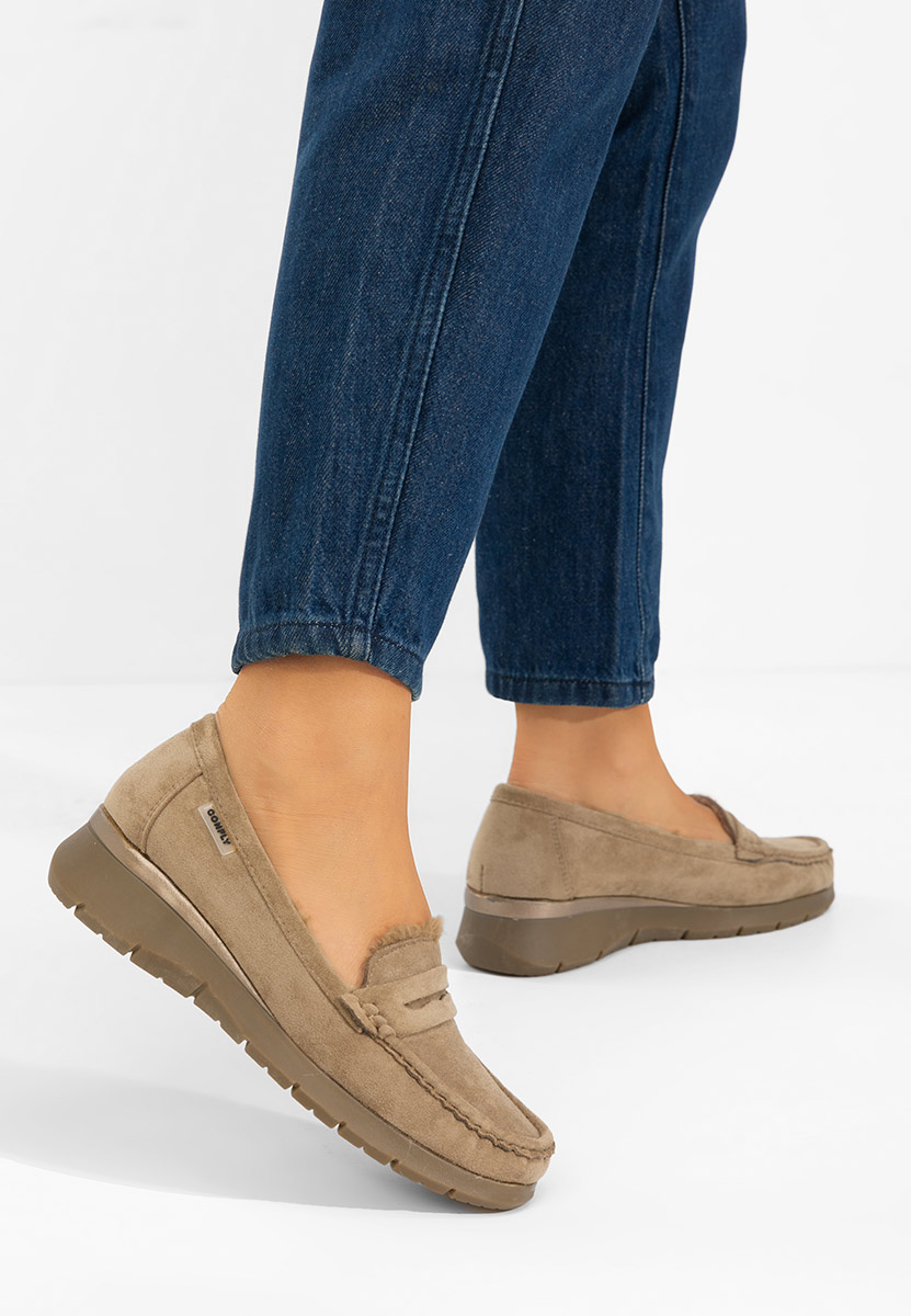 Mocassini donna platform Hazelia cachi