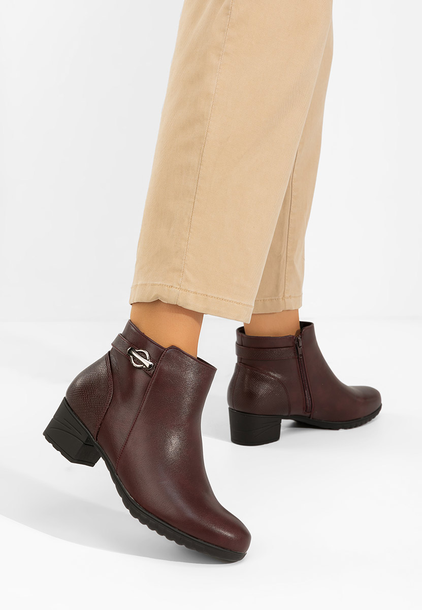 Stivaletti con tacco Doviera granata