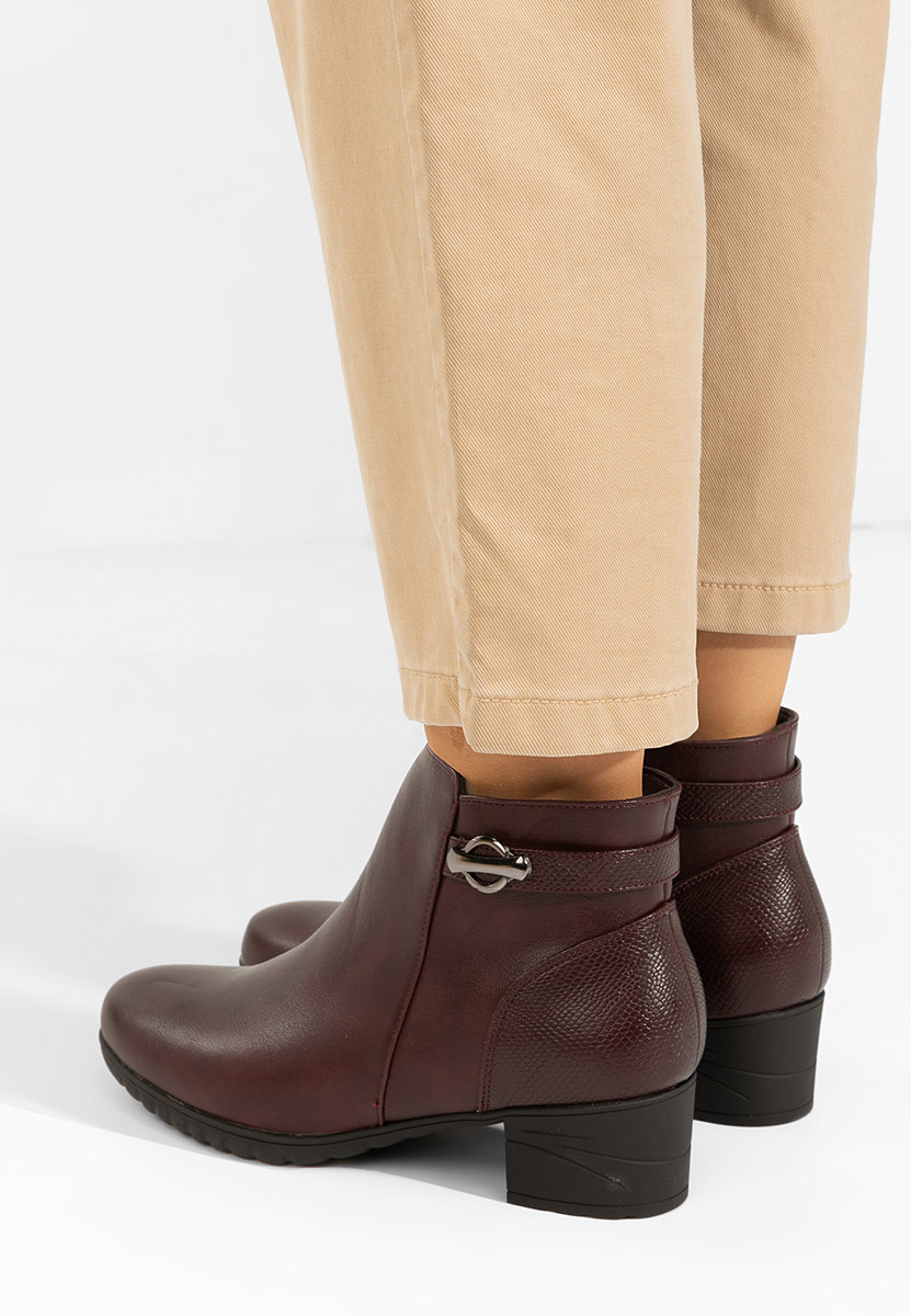 Stivaletti con tacco Doviera granata