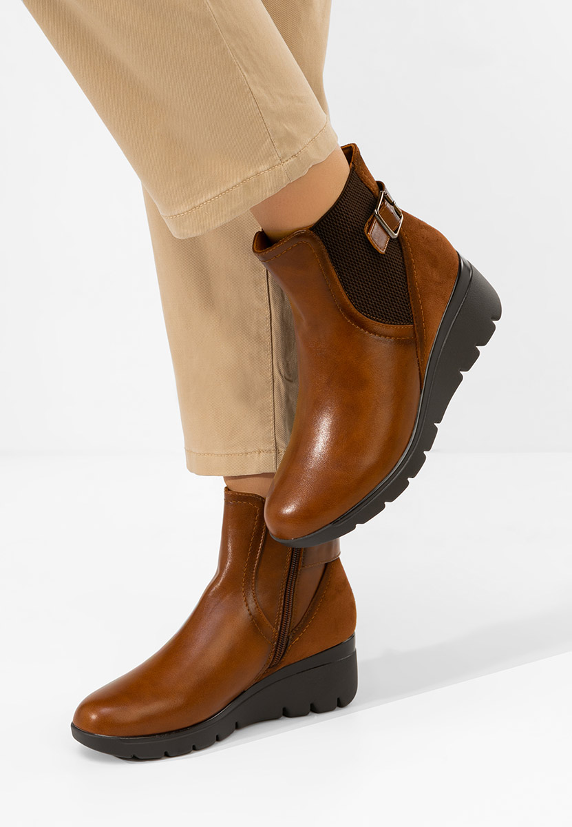 Stivaletti con zeppa Ritama marrone