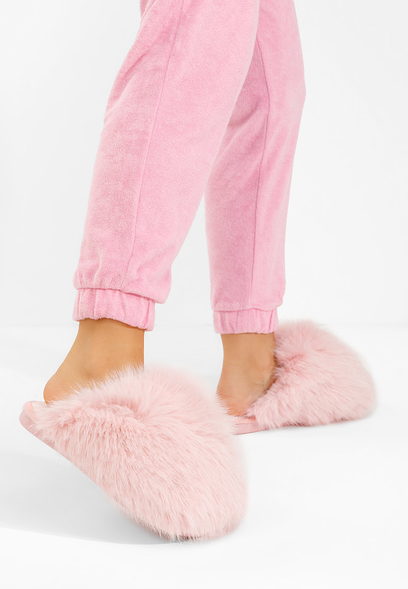Ciabatte con pelo Vesoria rosa