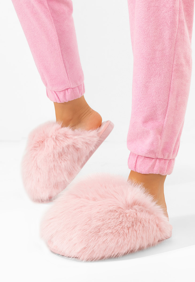 Ciabatte con pelo Vesoria rosa