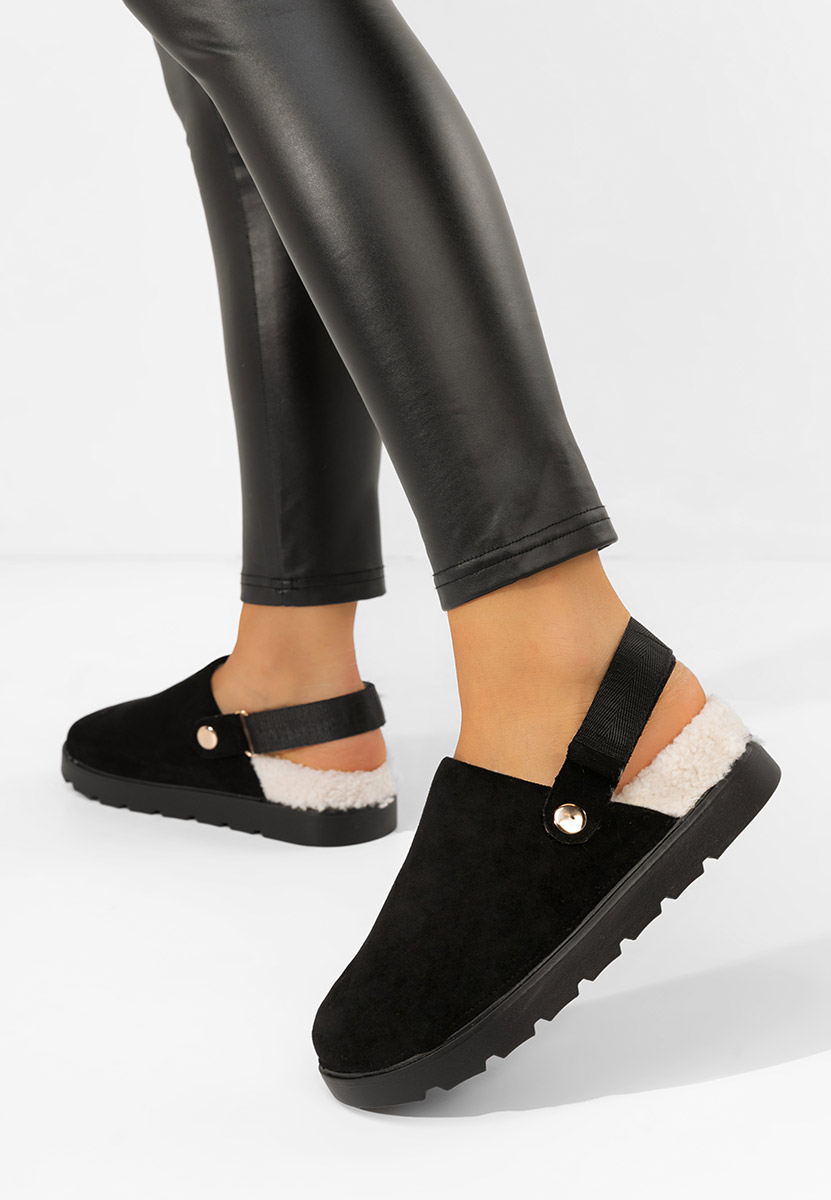 Zoccoli con zeppa Tamra nero