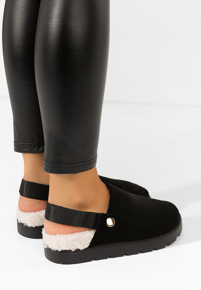 Zoccoli con zeppa Tamra nero