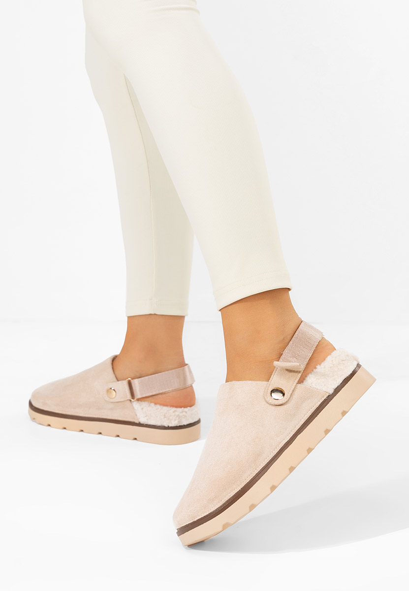 Zoccoli con zeppa Tamra beige