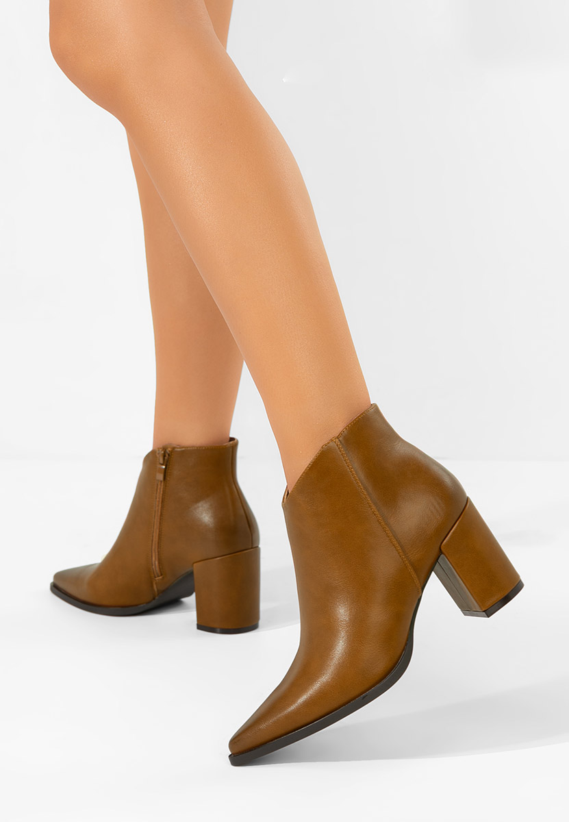 Tronchetti con tacco largo Jamilia camel