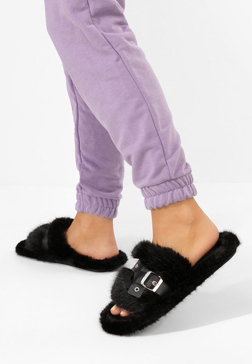 Ciabatte con pelo Arlete nero