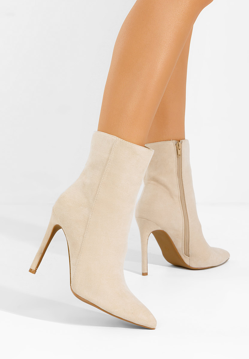 Tronchetti tacco a spillo Cendria beige