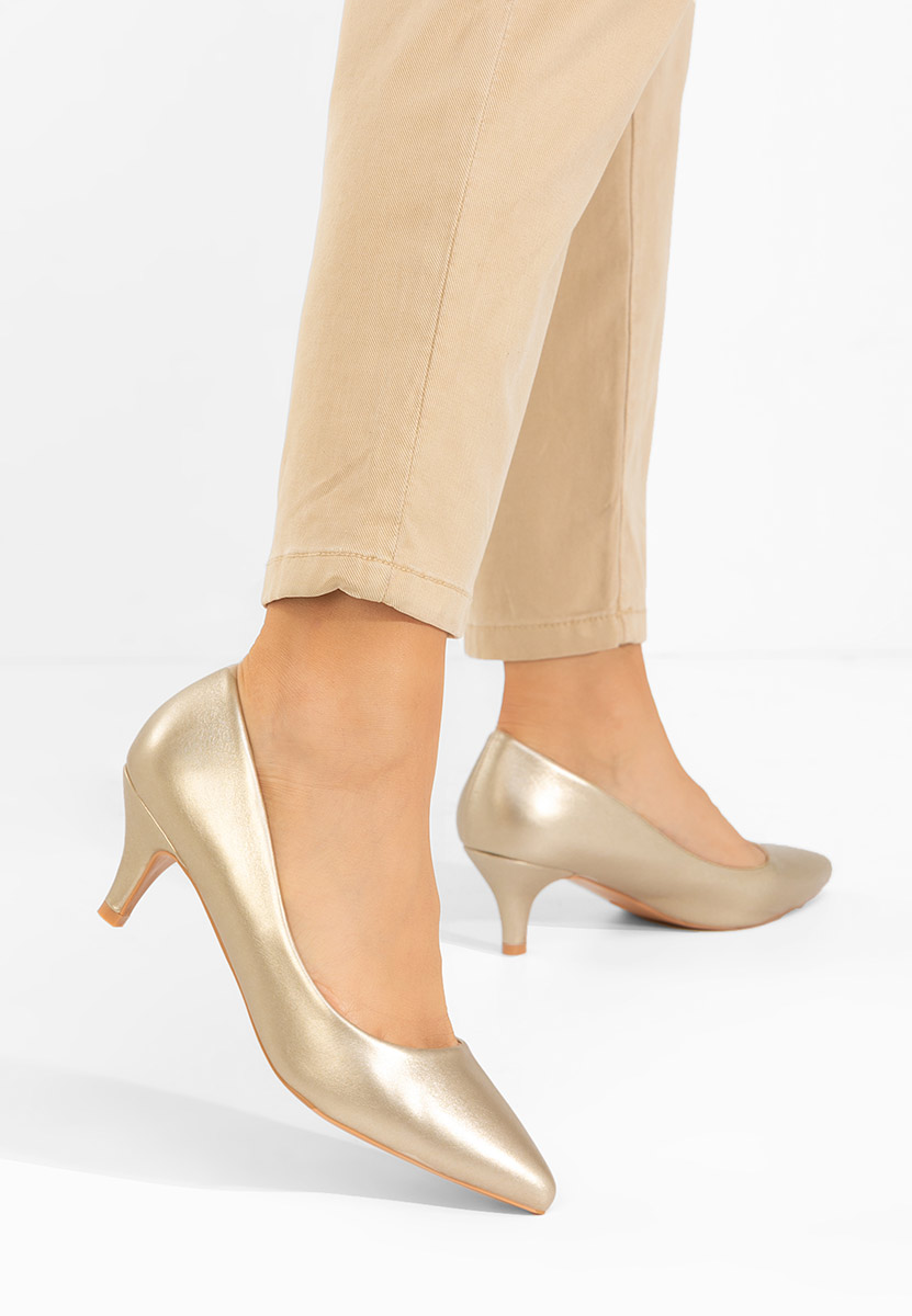 Décolleté tacco basso Dianea oro