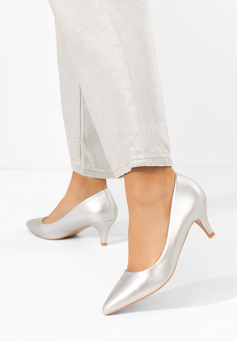 Décolleté tacco basso Dianea argento