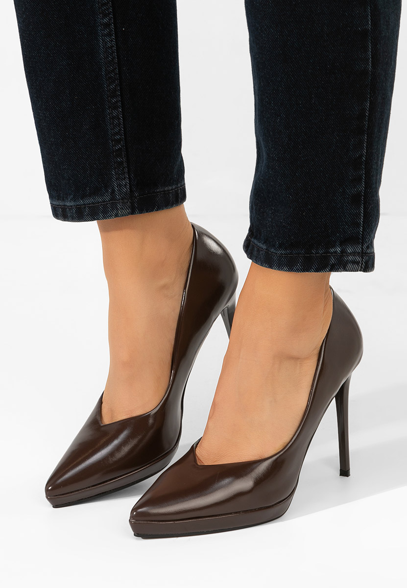 Décolleté tacco a spillo Reneia marrone