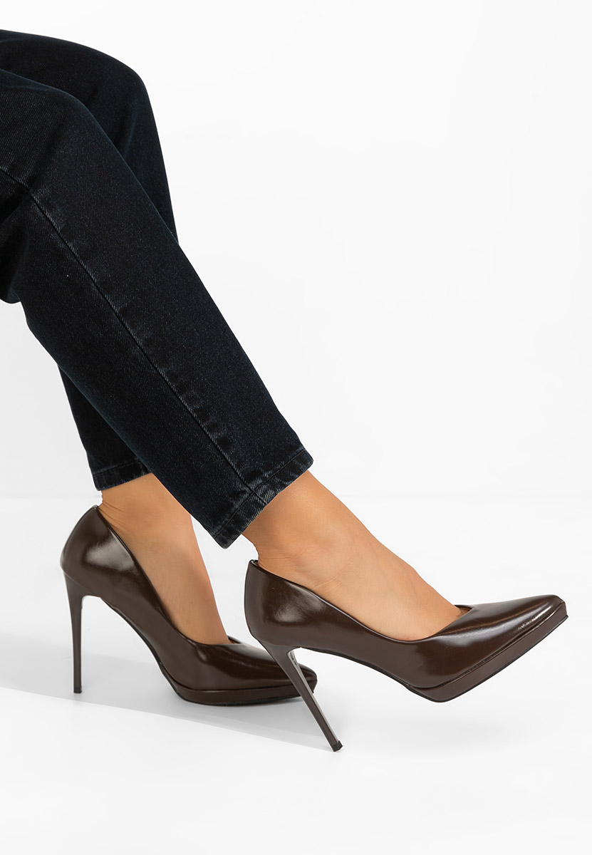 Décolleté tacco a spillo Reneia marrone