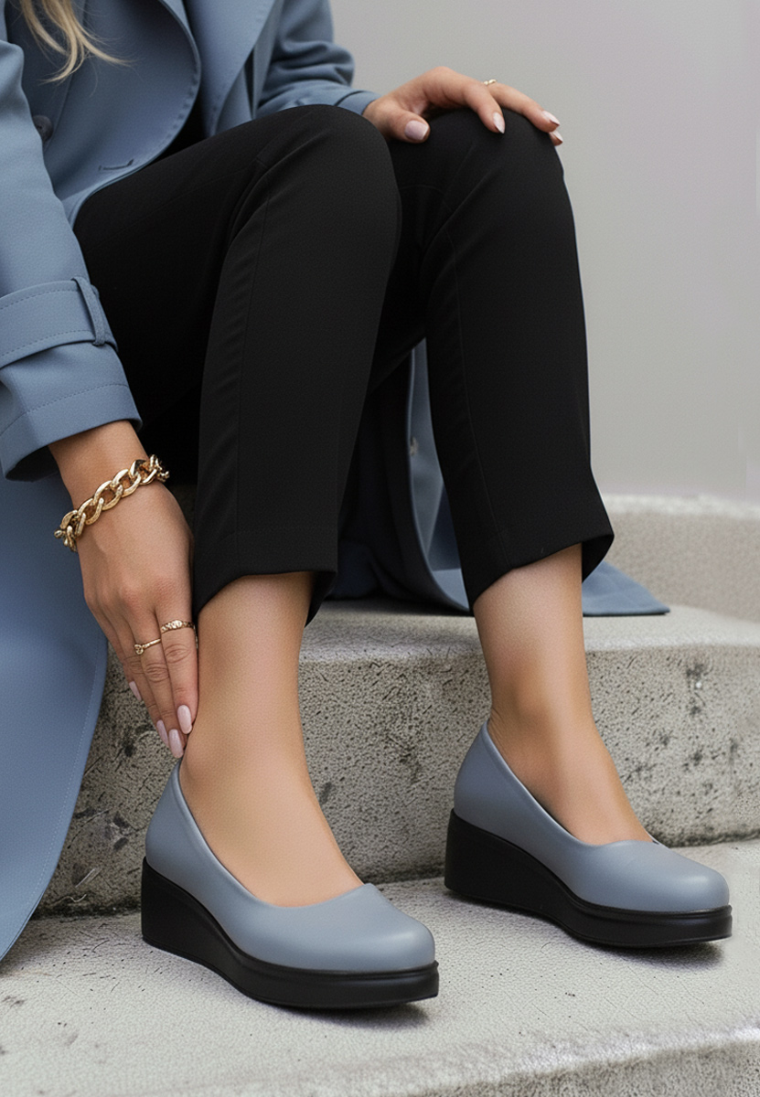 Scarpe con plateau Milanca blu marine