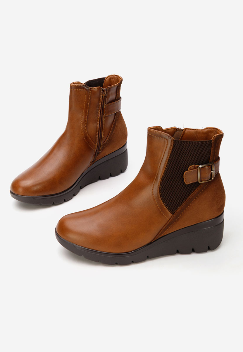 Stivaletti con zeppa Ritama marrone