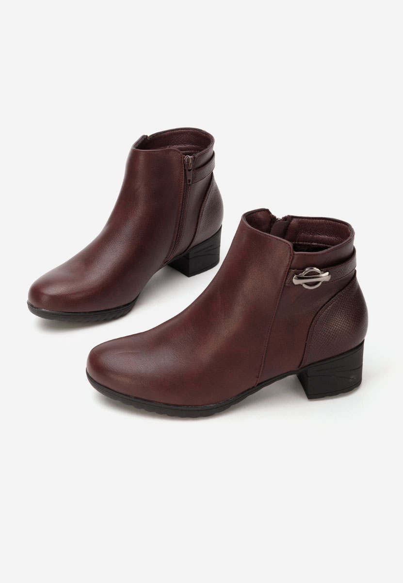 Stivaletti con tacco Doviera granata