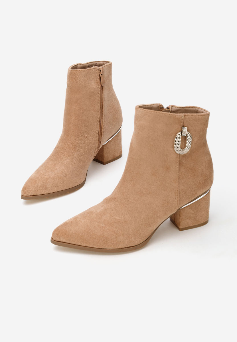 Tronchetti con tacco Hoja cachi