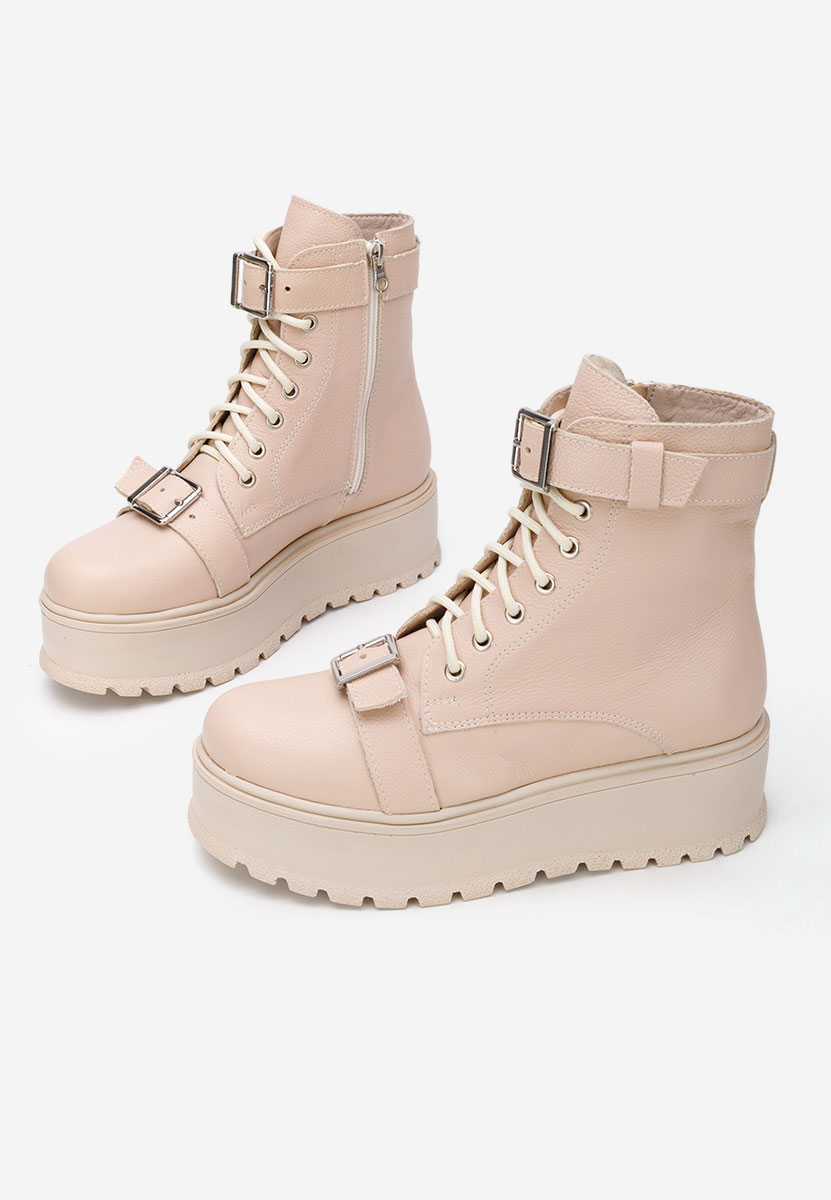 Stivaletti in pelle Astrid V5 nude