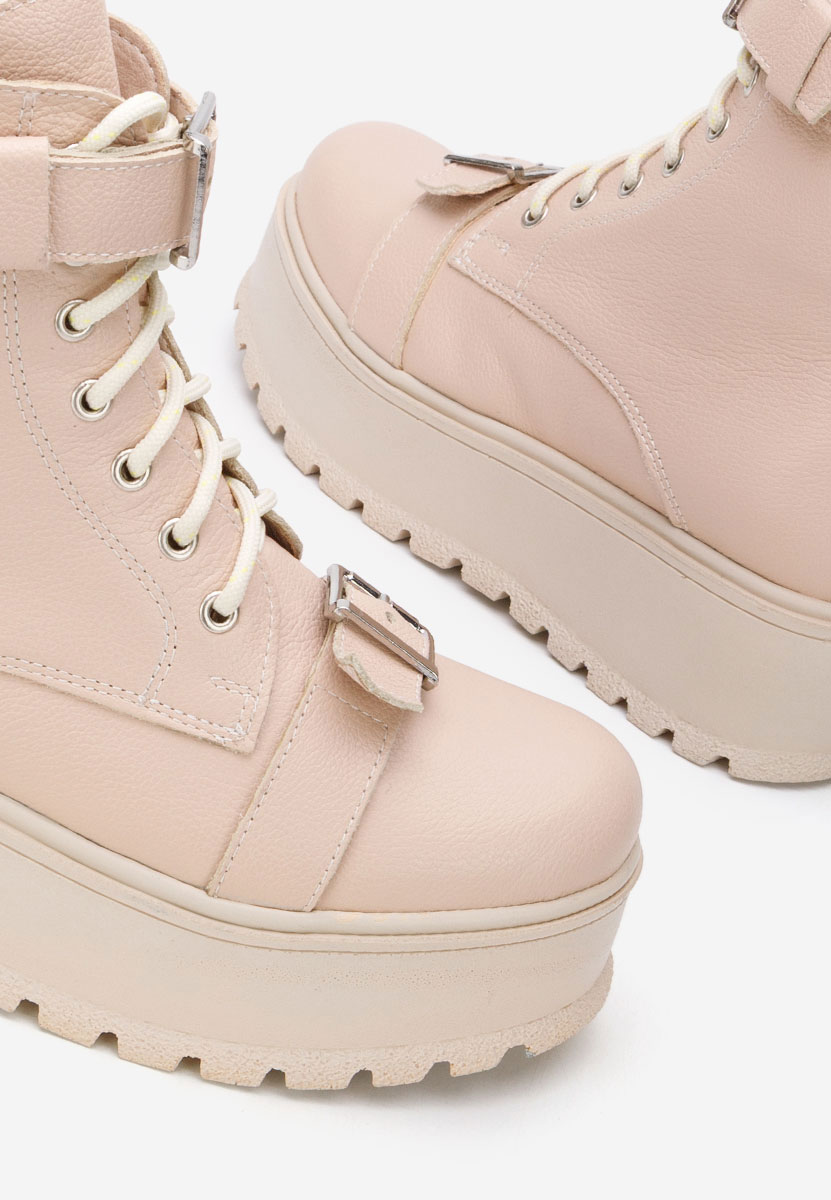 Stivaletti in pelle Astrid V5 nude