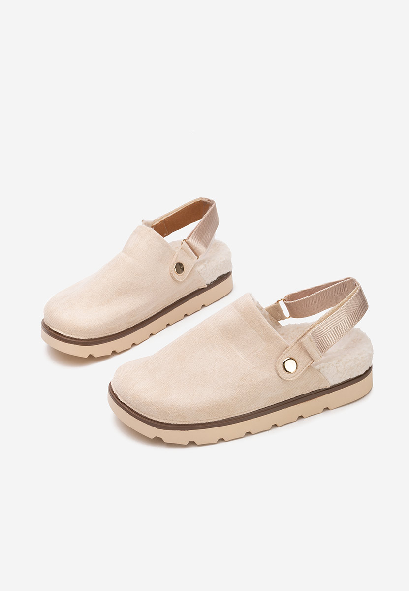 Zoccoli con zeppa Tamra beige