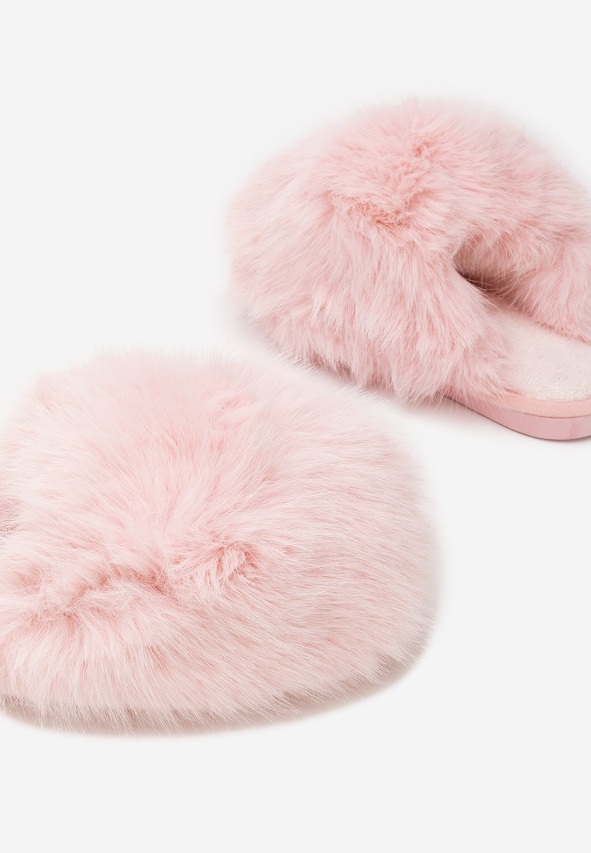 Ciabatte con pelo Vesoria rosa