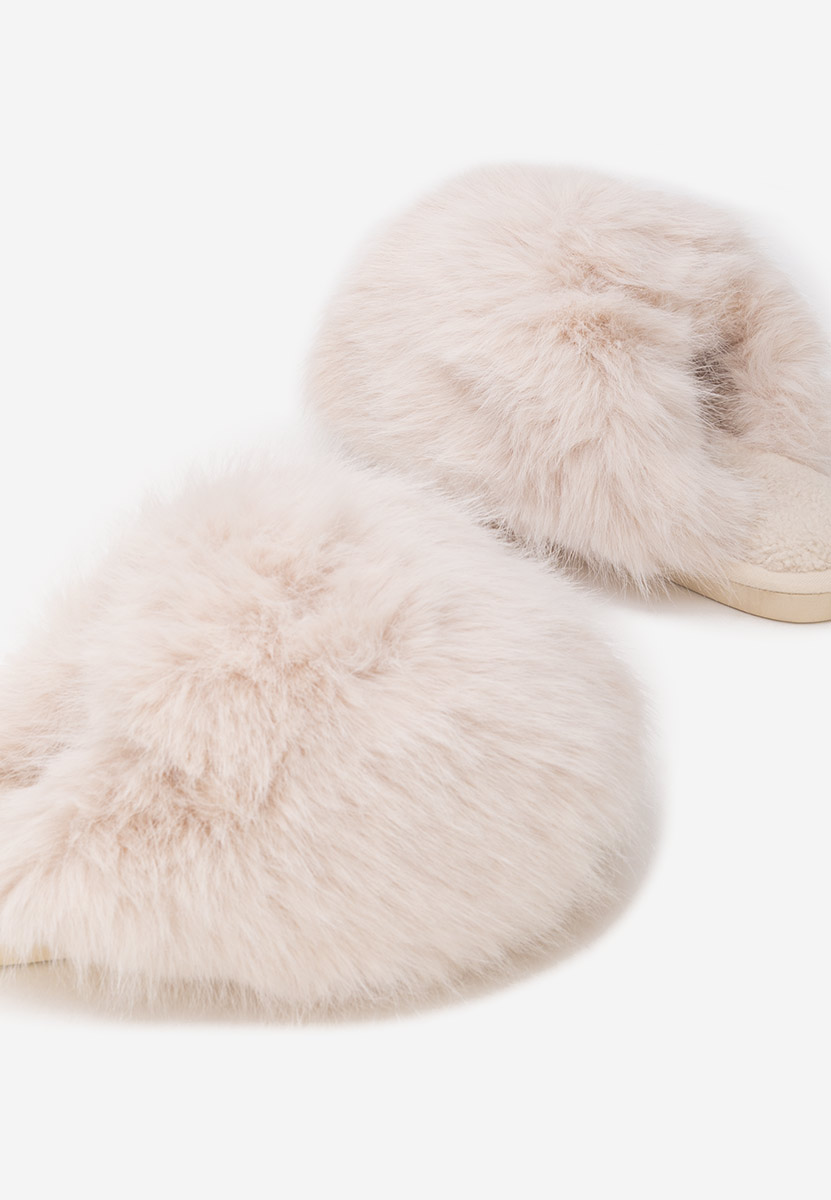 Ciabatte con pelo Vesoria beige