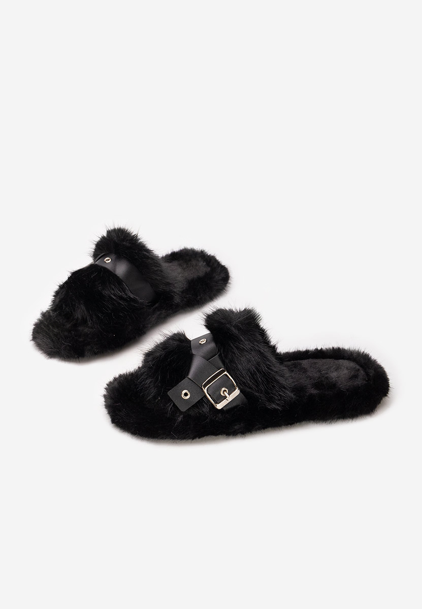Ciabatte con pelo Arlete nero