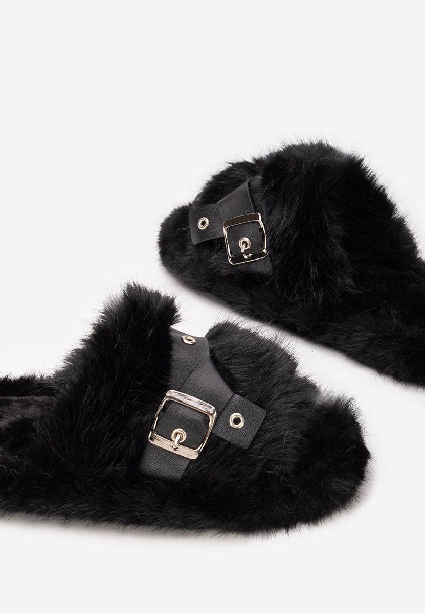 Ciabatte con pelo Arlete nero