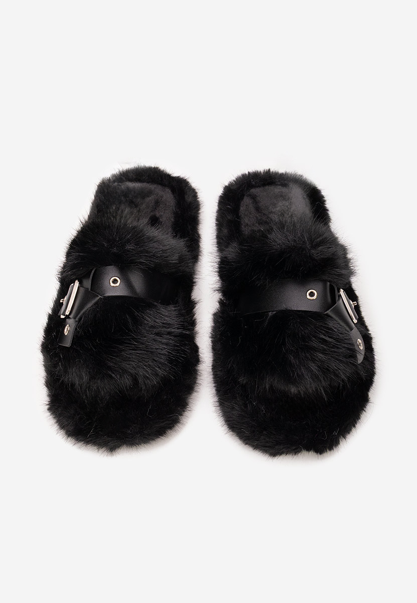 Ciabatte con pelo Arlete nero