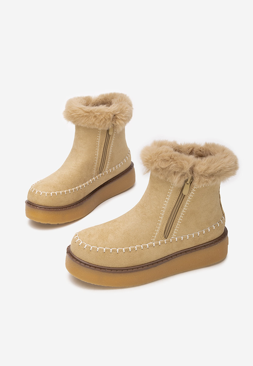 Stivaletti con plateau Delyra cachi