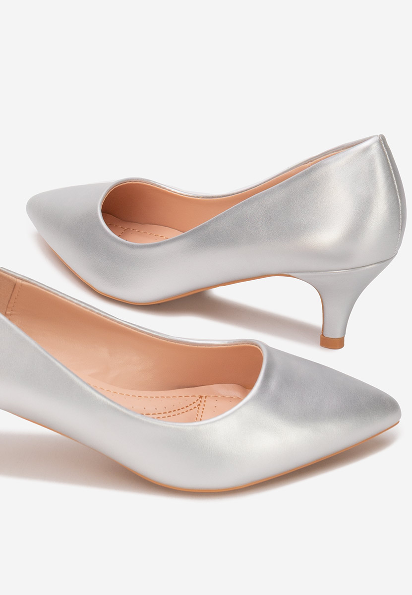 Décolleté tacco basso Dianea argento