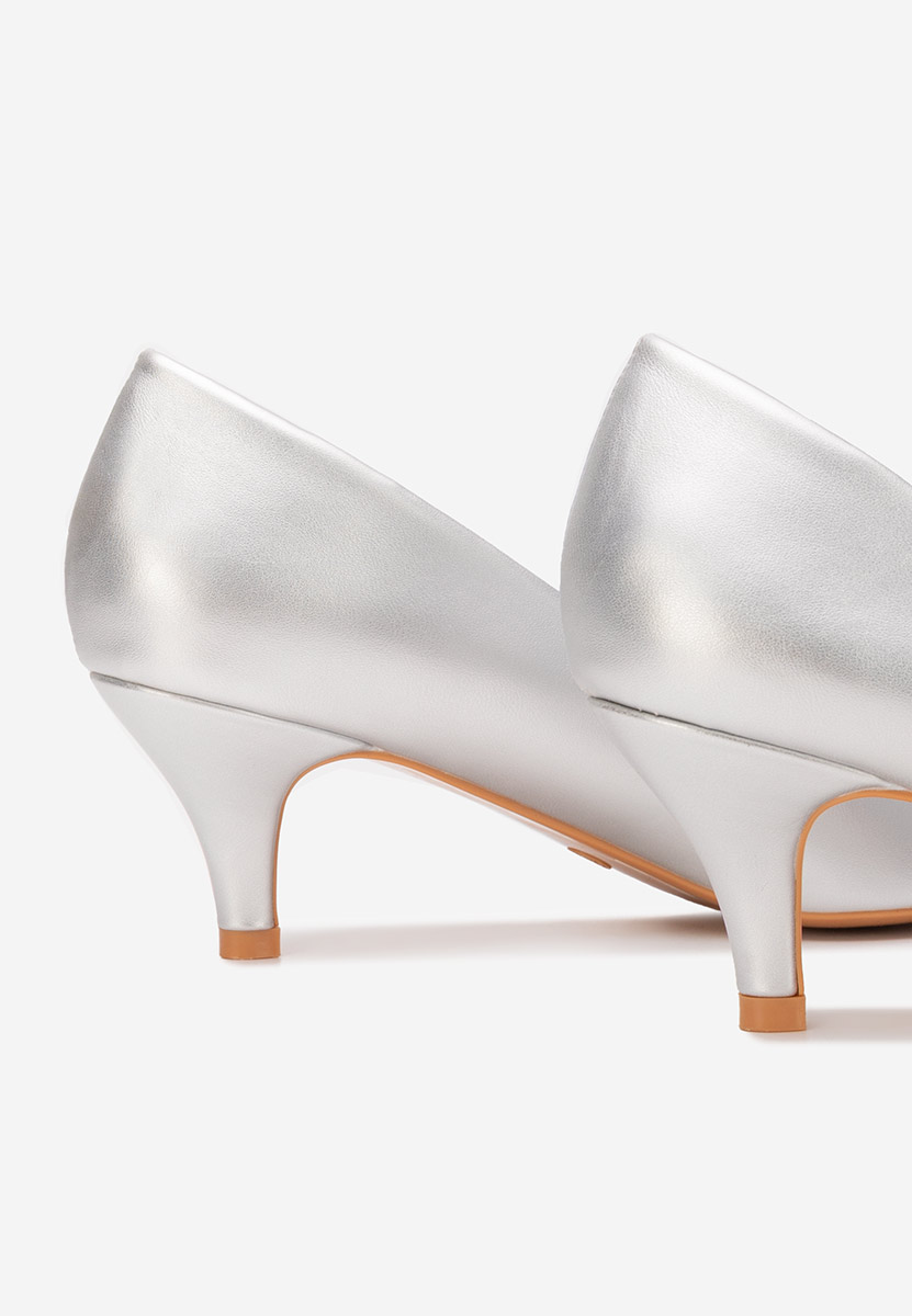 Décolleté tacco basso Dianea argento