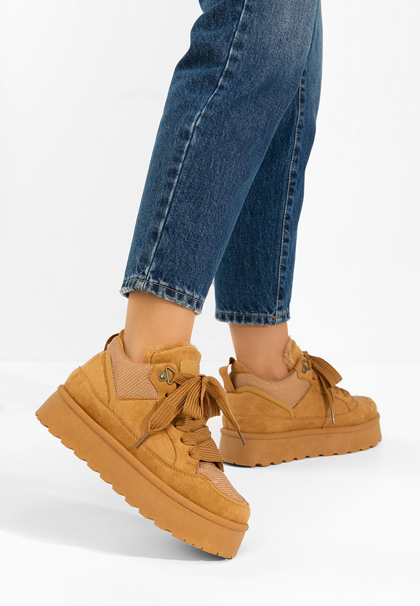 Sneakers con plateau Isariel camel
