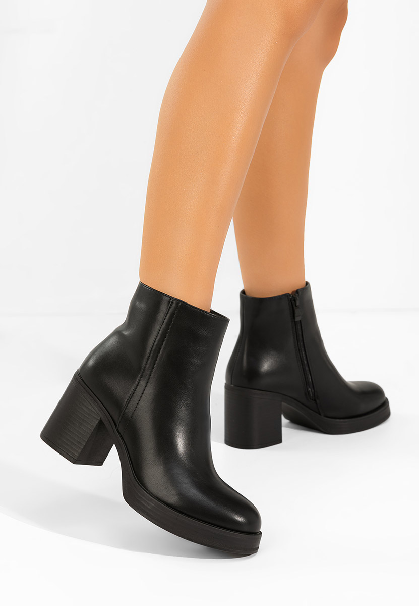 Tronchetti con tacco largo Denisia nero