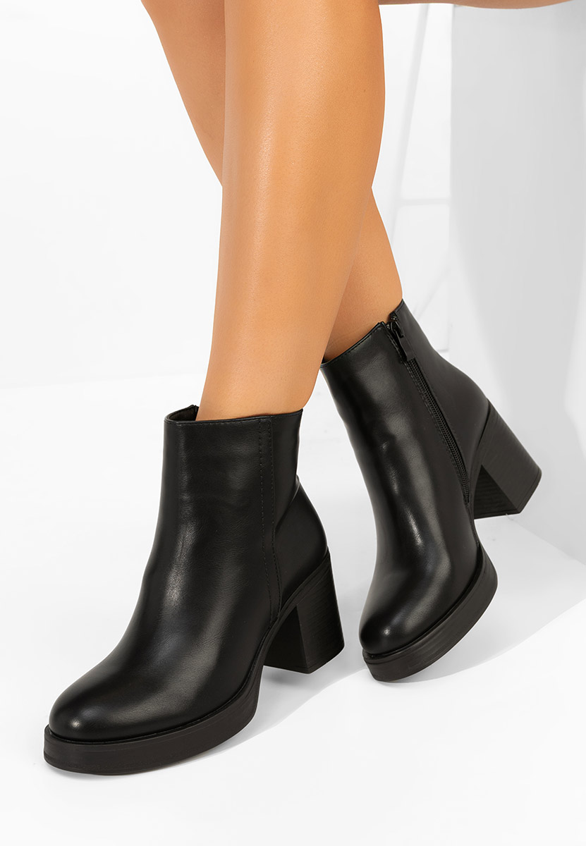 Tronchetti con tacco largo Denisia nero