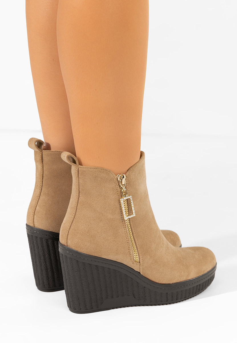 Tronchetti con zeppa Charlet V2 cachi