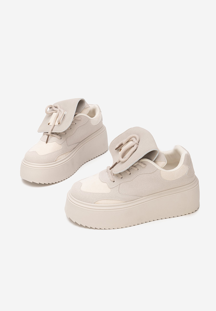 Sneakers con plateau Oliveia beige