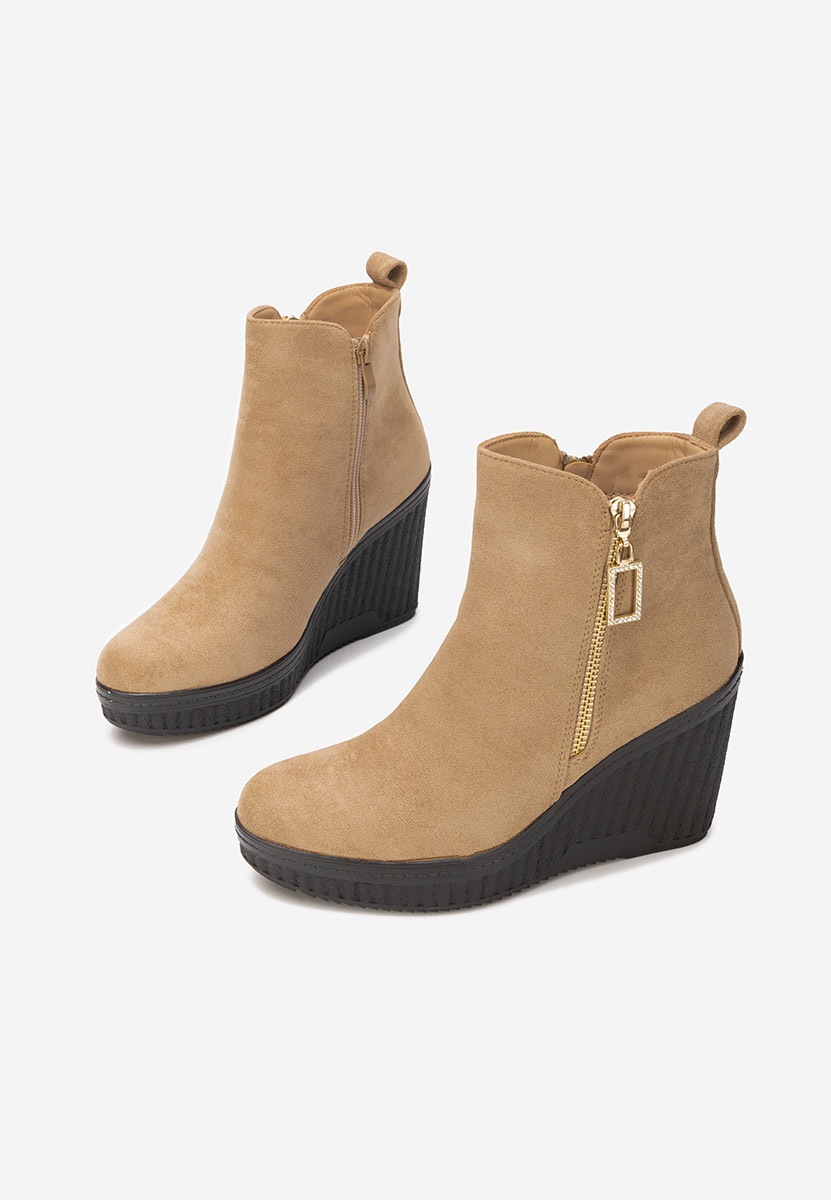 Tronchetti con zeppa Charlet V2 cachi