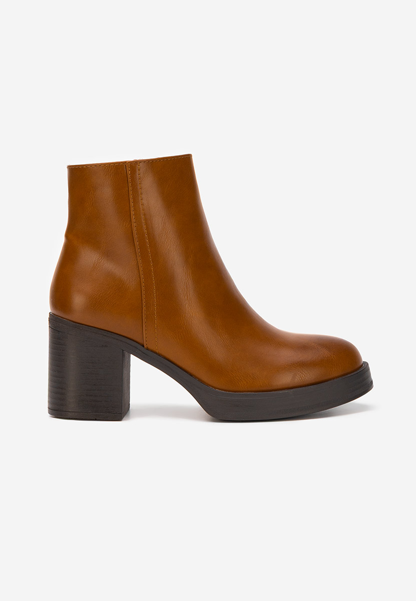 Tronchetti con tacco largo Denisia camel