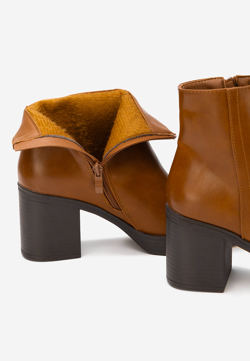 Tronchetti con tacco largo Denisia camel