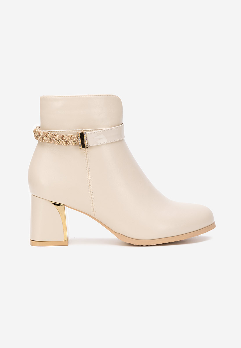 Tronchetti con tacco largo Delivora beige