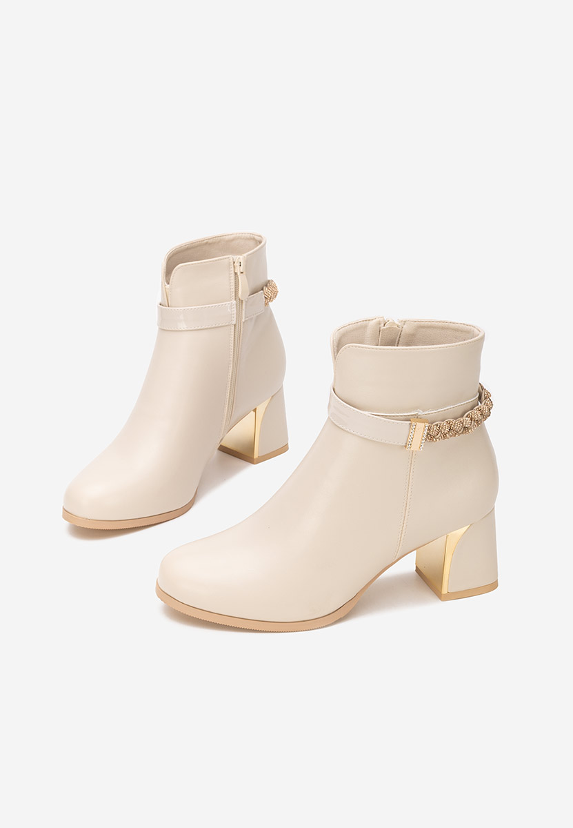 Tronchetti con tacco largo Delivora beige